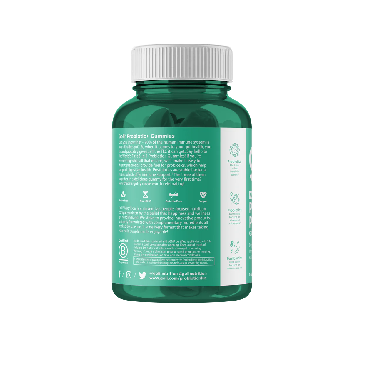 Goli Pre Post & Probiotic Gummies - 60 Soft Chew